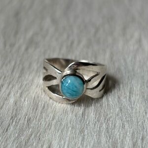 Larimar sterling silver Size 8 ring